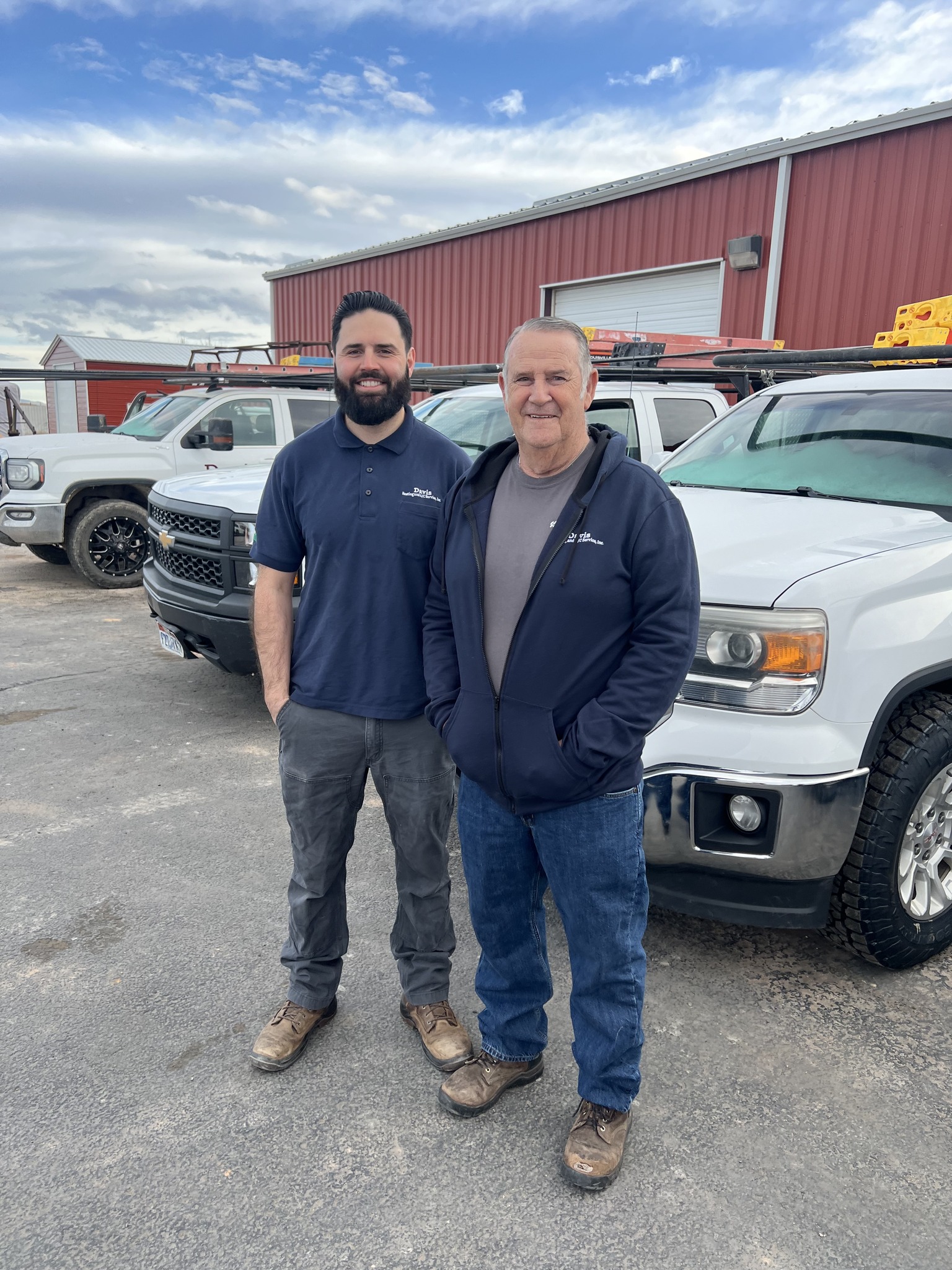 Picture of Davis Heating and AC Service owners Frank Davis and Mike Moreno supervise Commercial HVAC Installations