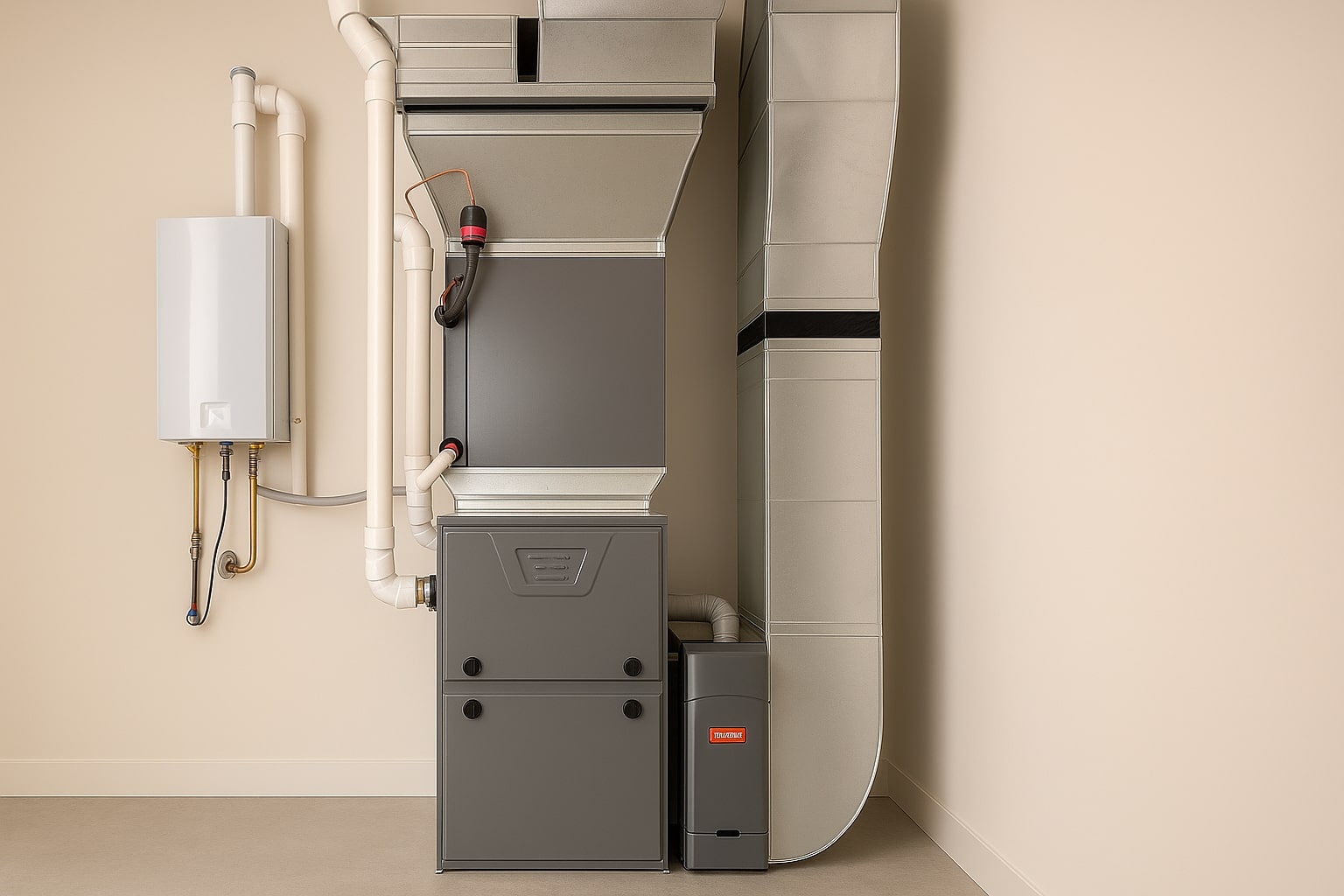 Picture of a Davis Heating and AC Service furnace installation in Beaver UT